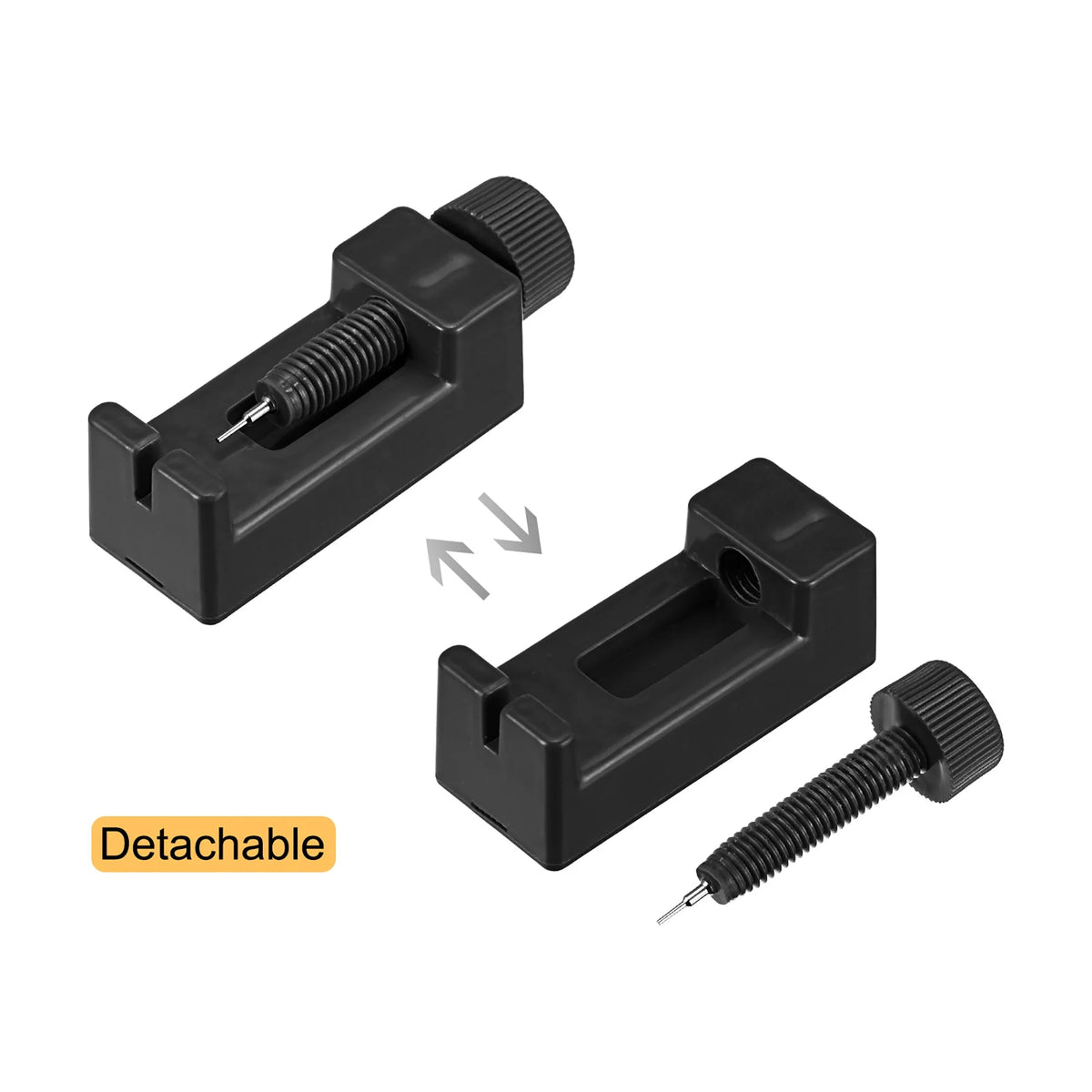 Strap Link Pin Removal Case with 2 Pins, 32mm Adjustable Width for Remove the Watch Band Links, Black