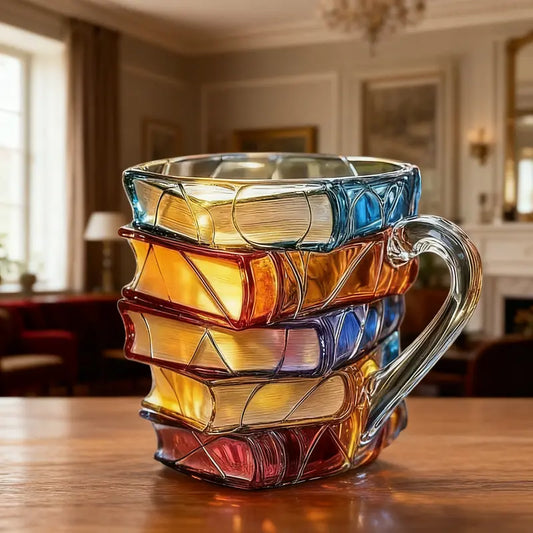 🔥Cyber Monday 90% OFF🔥Ceramic Innovative 3D Painting Book Mug Unique Stacked Coffee Cup