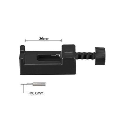 Strap Link Pin Removal Case with 2 Pins, 32mm Adjustable Width for Remove the Watch Band Links, Black