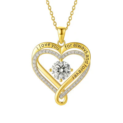 Engraved Heart Necklace for Wife with LED Box